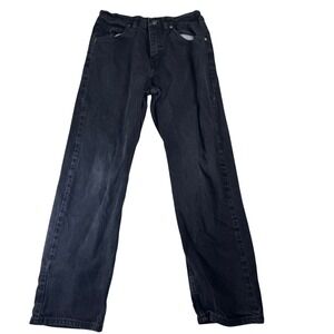 Wrangler Authentic Jeans Black Denim Straight Leg Mens Size 30x30 Classic